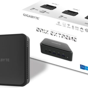 Mini PC Gigabyte BRIX GB‑BEI3H‑1220 Intel Core i3‑1220P (10 Cœurs / 12 Threads • Turbo 4.4 GHz) • 16 Go DDR4 3200 MHz • SSD NVMe 256 Go • Wi‑Fi 6E • LAN 2.5GbE • Format Mini PC Ultra Compact