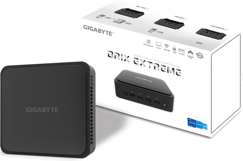 Mini PC Gigabyte BRIX GB‑BEI3H‑1220 Intel Core i3‑1220P (10 Cœurs / 12 Threads • Turbo 4.4 GHz) • 16 Go DDR4 3200 MHz • SSD NVMe 256 Go • Wi‑Fi 6E • LAN 2.5GbE • Format Mini PC Ultra Compact