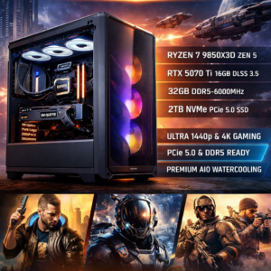 PC Gaming Ultra – Ryzen 7 9850X3D • RTX 5070 Ti 16GB • 32 Go DDR5 • SSD NVMe 2 To