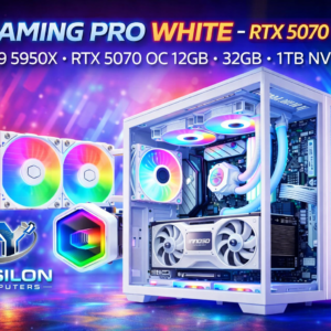 PC Gaming Pro White – Ryzen 9 5950X • RTX 5070 12GB • 32 Go • 1 To NVMe
