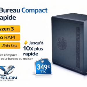 PC Bureau Compact – Ryzen 3 3200G • 16 Go • SSD 256 Go