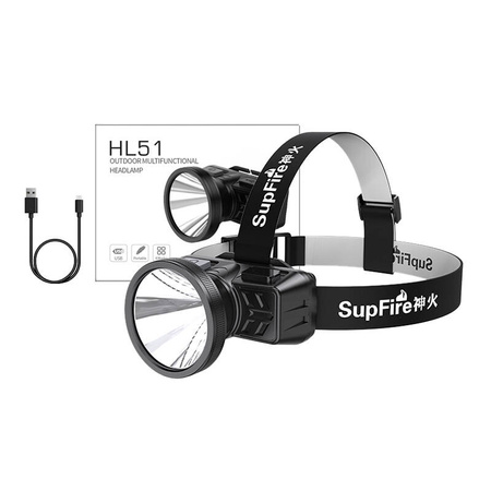 Lampe frontale Superfire HL51, 160 lm, micro-USB, 4 modes, 300 m - Ypsilon Computers