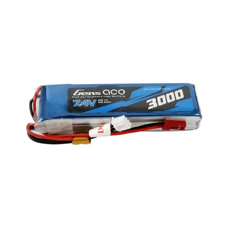Batterie Gens Ace 3000mAh 7.4V 1C 2S1P LiPo - Ypsilon Computers
