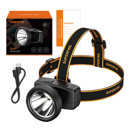 Lampe frontale Superfire HL55, 150 lm, USB-C, 4 modes, 270 m - Ypsilon Computers