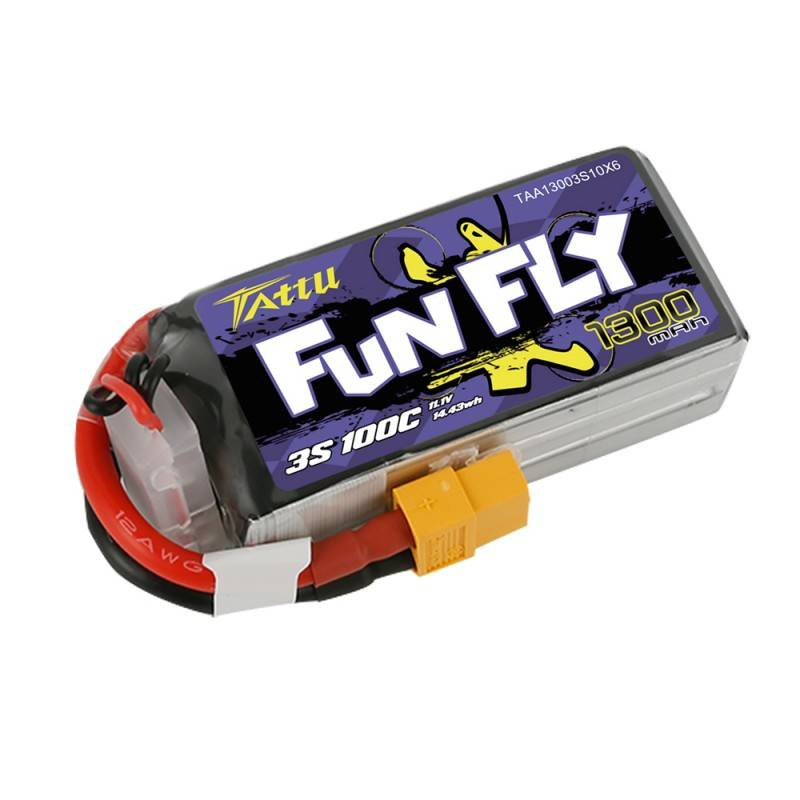Batterie Tattu Funfly 1300mAh 11,1V 100C 3S1P - Ypsilon Computers