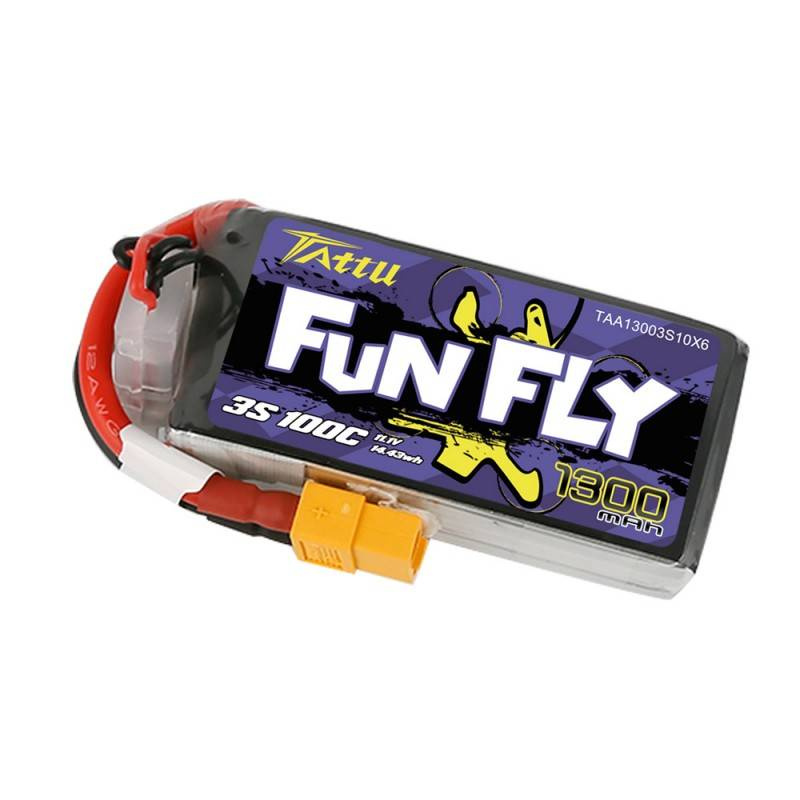 Batterie Tattu Funfly 1300mAh 11,1V 100C 3S1P - Ypsilon Computers