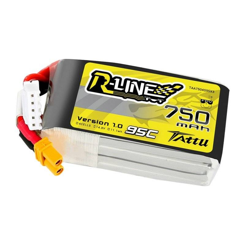 Batterie Tattu R-Line 750mAh 14.8V 95C 4S1P JST-XHR - Ypsilon Computers