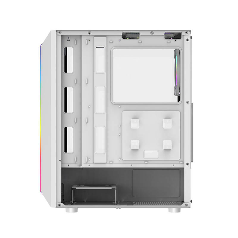 Boîtier d'ordinateur Darkflash DK151 LED (blanc) + 3 ventilateurs RGB - Ypsilon Computers