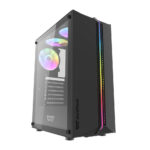Boîtier d&rsquo;ordinateur Darkflash DK151 LED (noir) + 3 ventilateurs RGB