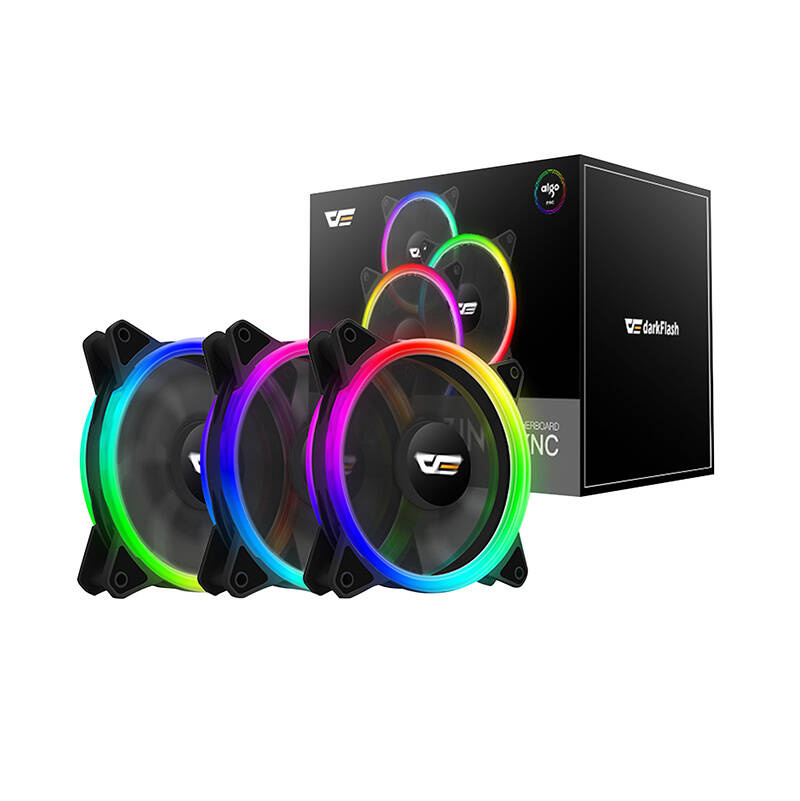 Ensemble de Ventilateurs d'Ordinateur ARGB Darkflash DR12 Pro 3en1 120x120 (noir) - Ypsilon Computers