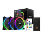 Ensemble de Ventilateurs d&rsquo;Ordinateur ARGB Darkflash DR12 Pro 3en1 120×120 (noir)