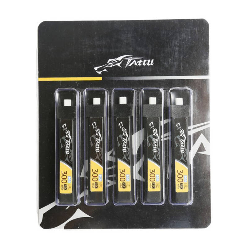Tattu LiPo 300mAh 3.8V 75C 1S1P HV BT2.0.5 batterie (5pcs) - Ypsilon Computers
