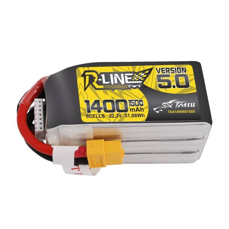 Batterie Tattu R-Line 5.0 1400mAh 22.2V 150C 6S1P XT60 - Ypsilon Computers
