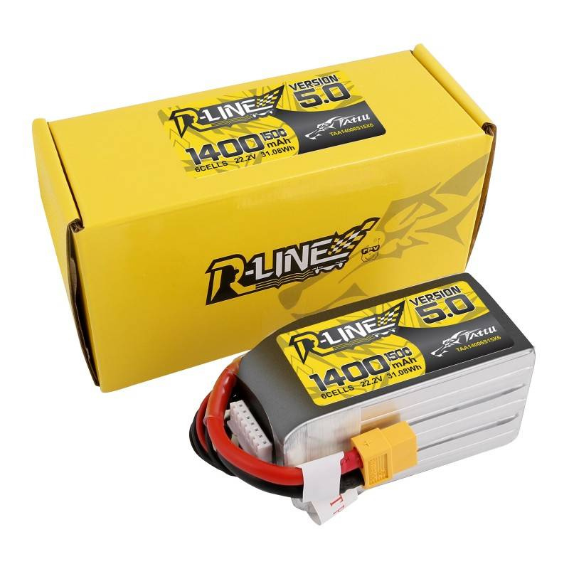 Batterie Tattu R-Line 5.0 1400mAh 22.2V 150C 6S1P XT60 - Ypsilon Computers