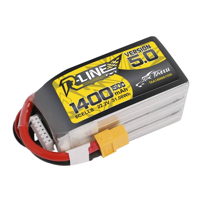 Batterie Tattu R-Line 5.0 1400mAh 22.2V 150C 6S1P XT60 - Ypsilon Computers