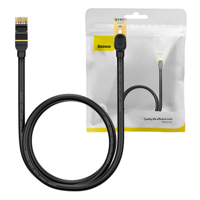 Baseus Ethernet RJ45, câble réseau 10Gbps, 1m (noir) - Ypsilon Computers