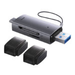 Lecteur de carte mémoire Baseus Lite Series SD/TF, USB + USB-C (gris)