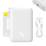 Powerbank Baseus Magnétique, 10000mAh, USB-C 20W, MagSafe (blanc)
