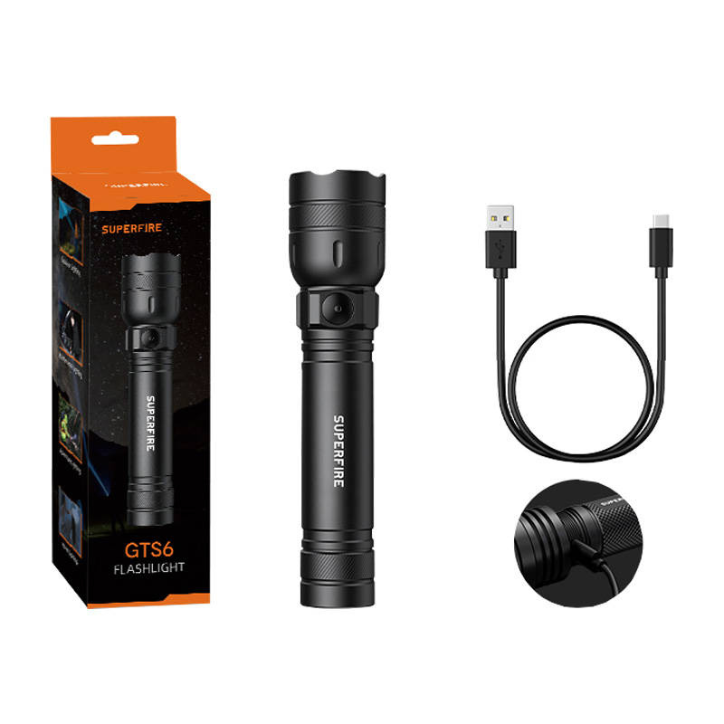 Lampe de poche Superfire GTS6, 360 lm, USB-C, 7W, 5 modes, 150m - Ypsilon Computers