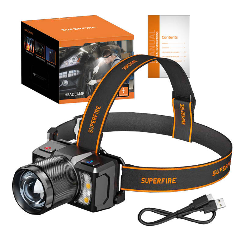 Lampe Frontale Superfire HL25, 700lm, USB-C - Ypsilon Computers