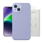 Coque en Gel de Silice Liquide Baseus pour iPhone 14 Plus (lavande) + verre trempé + kit de nettoyage