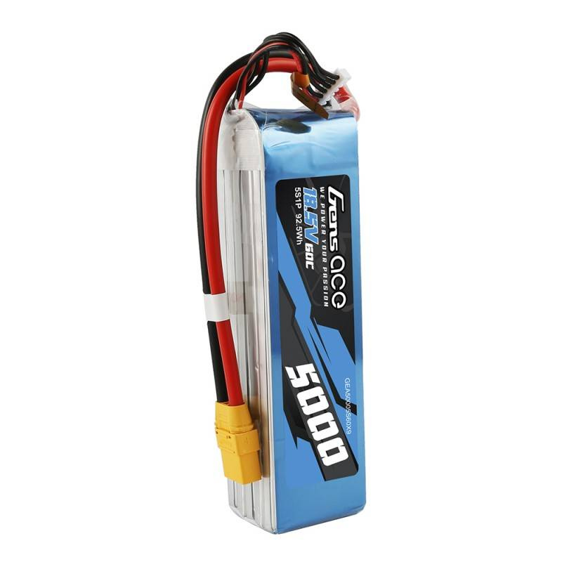Accumulateur LiPo Gens Ace Bashing 5000mAh 18.5V 60C 5S1P - XT90 - Ypsilon Computers