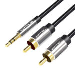 Câble Audio 2xRCA vers 3.5mm Vention BCFBD 0.5m (noir)