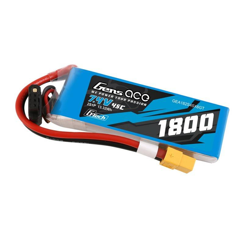 GensAce G-Tech LiPo 1800mAh 7.4V 45C 2S1P Batterie XT60 - Ypsilon Computers