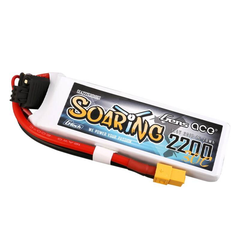 Batterie Gens Ace G-Tech Soaring 2200mAh 7.4V 30C 2S1P XT60 - Ypsilon Computers