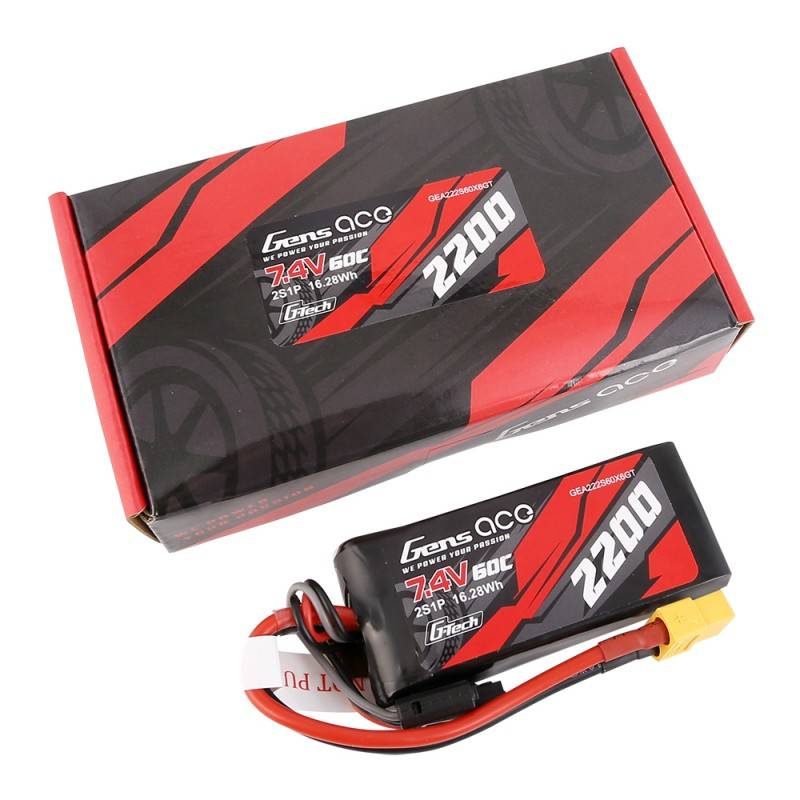 GensAce G-Tech LiPo 2200mAh 7.4V 60C 2S1P Batterie XT60 - Ypsilon Computers