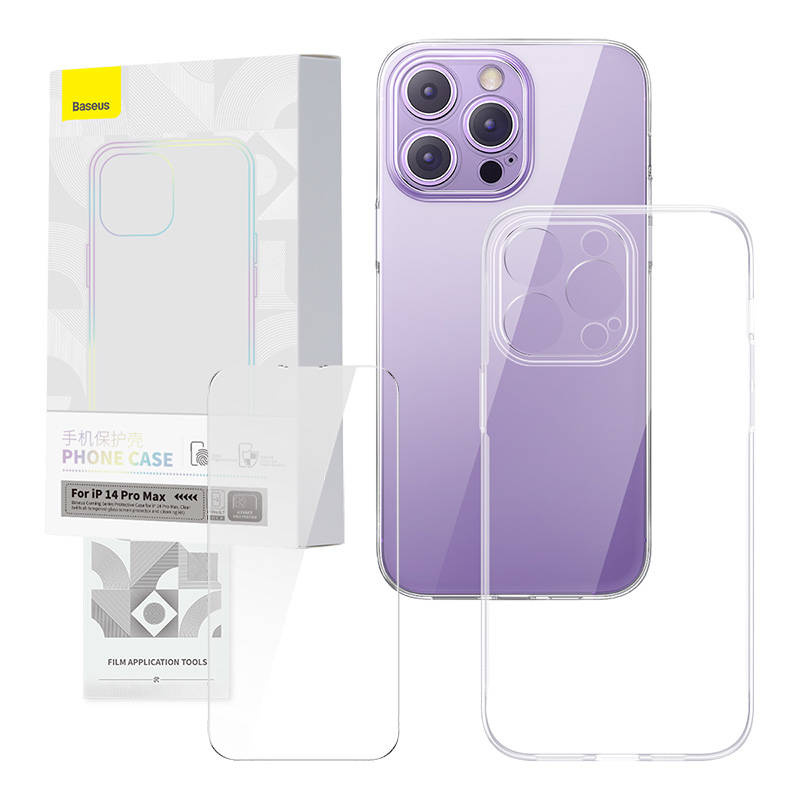 Coque Transparente et Ensemble de Verre Trempé Baseus Corning pour iPhone 14 Pro Max - Ypsilon Computers