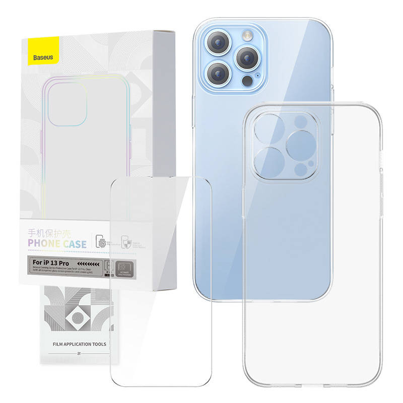 Coque transparente et ensemble de verre trempé Baseus Corning pour iPhone 13 Pro - Ypsilon Computers