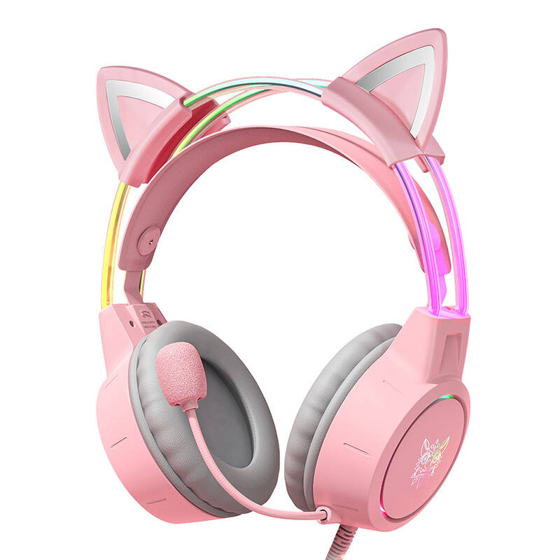 Casque de jeu ONIKUMA X15Pro Rose/oreilles de chat - Ypsilon Computers