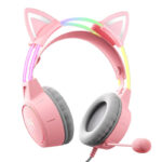 Casque de jeu ONIKUMA X15Pro Rose/oreilles de chat