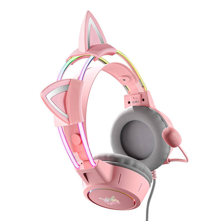 Casque de jeu ONIKUMA X15Pro Rose/oreilles de chat - Ypsilon Computers