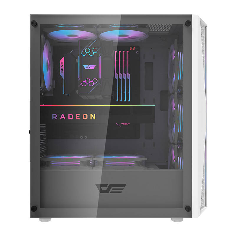 Boîtier d'ordinateur Darkflash DK352 Plus (noir et blanc) + 4 ventilateurs ARGB - Ypsilon Computers