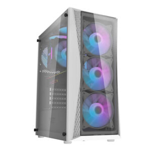 Boîtier d'ordinateur Darkflash DK352 Plus (noir et blanc) + 4 ventilateurs ARGB