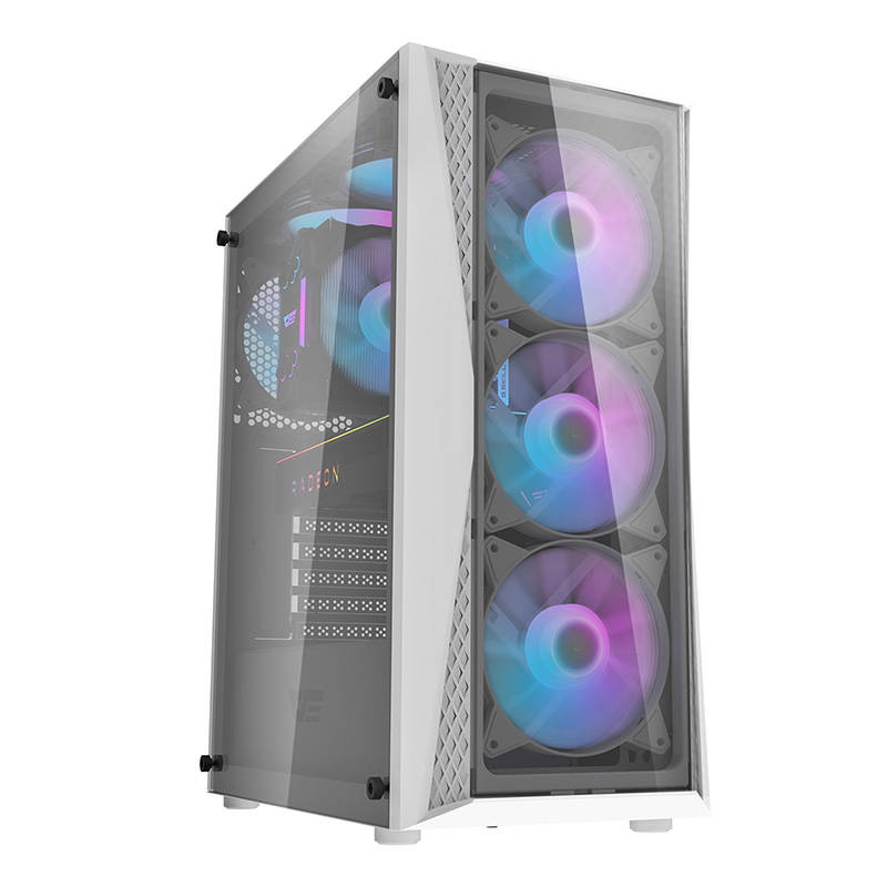 Boîtier d'ordinateur Darkflash DK352 Plus (noir et blanc) + 4 ventilateurs ARGB - Ypsilon Computers