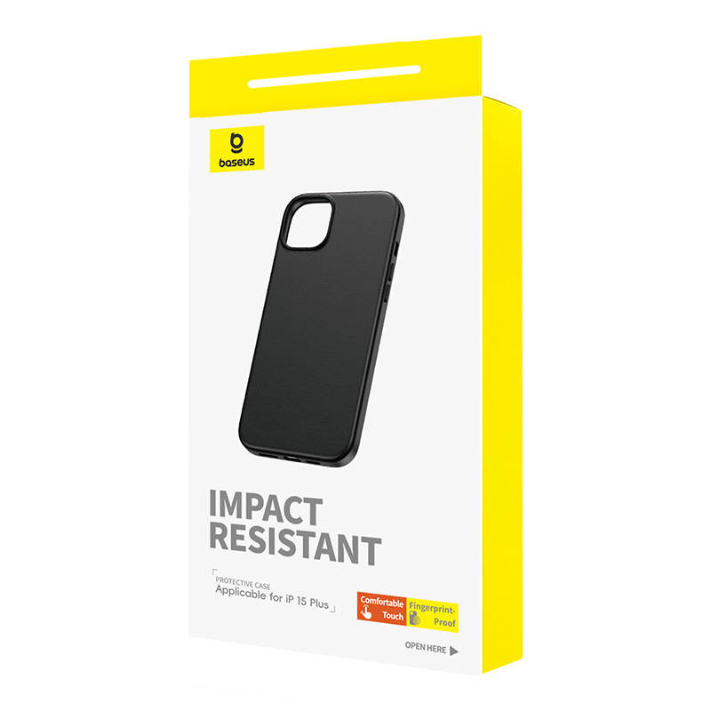 Coque de téléphone pour iPhone 15 Plus Baseus Fauxther Series (Noir) - Ypsilon Computers