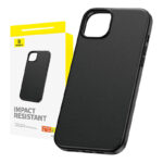 Coque de téléphone pour iPhone 15 ProMax Baseus Fauxther Series (Noir)