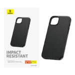 Coque de téléphone pour iPhone 15 ProMax Baseus Fauxther Series (Noir)
