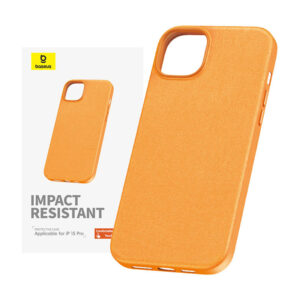Coque de téléphone pour iPhone 15 ProMax Baseus Fauxther Series (Orange)