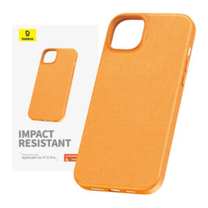 Coque de téléphone pour iPhone 15 Plus Baseus Fauxther Series (Orange)