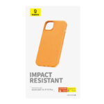 Coque de téléphone pour iPhone 15 Plus Baseus Fauxther Series (Orange)