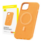Coque Magnétique pour iPhone 15 Plus Baseus Fauxther Series (Orange)