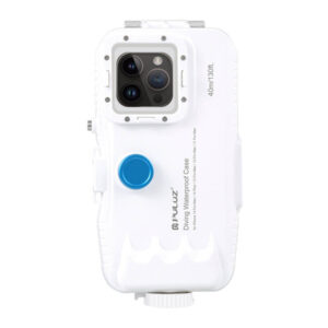 Boîtier étanche en plastique Puluz pour iPhone 15 Plus/15 Pro Max/14 Plus/14 Pro Max/13 Pro Max/12 Pro Max/11 Pro Max (blanc)