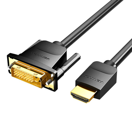 Câble HDMI vers DVI (24+1) Vention ABFBI 3m, 4K 60Hz/ 1080P 60Hz (noir) - Ypsilon Computers