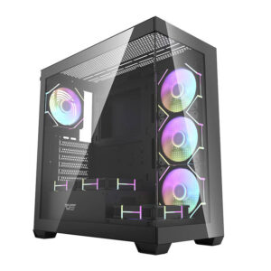 Boîtier d'ordinateur Darkflash DS900 (noir) + 7 ventilateurs ARGB