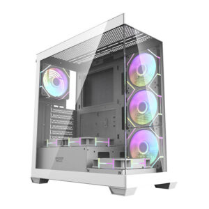 Boîtier d'ordinateur Darkflash DS900 (blanc) + 7 ventilateurs ARGB