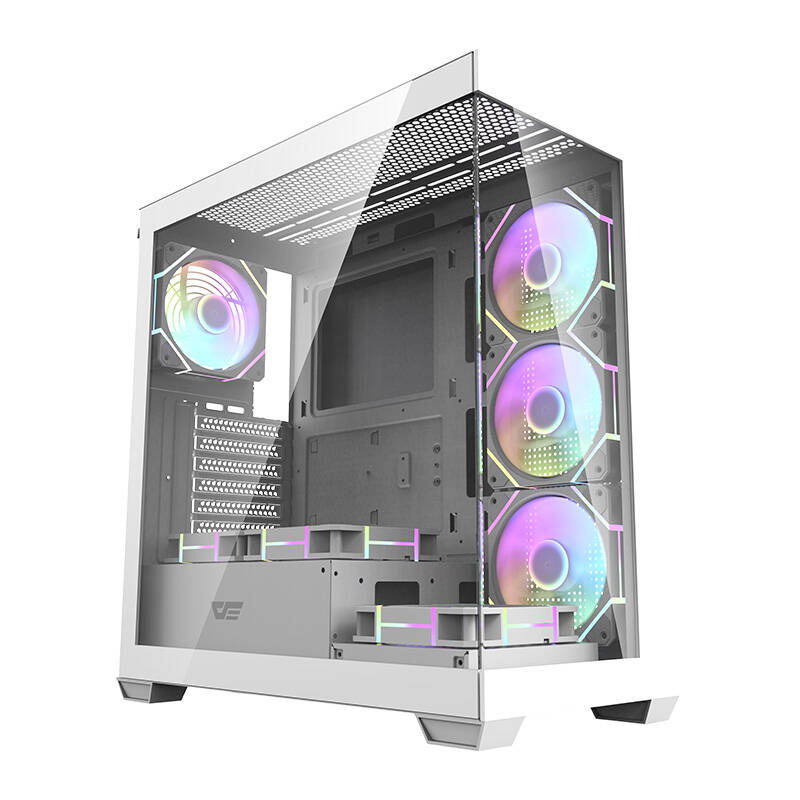 Boîtier d'ordinateur Darkflash DS900 (blanc) + 7 ventilateurs ARGB - Ypsilon Computers